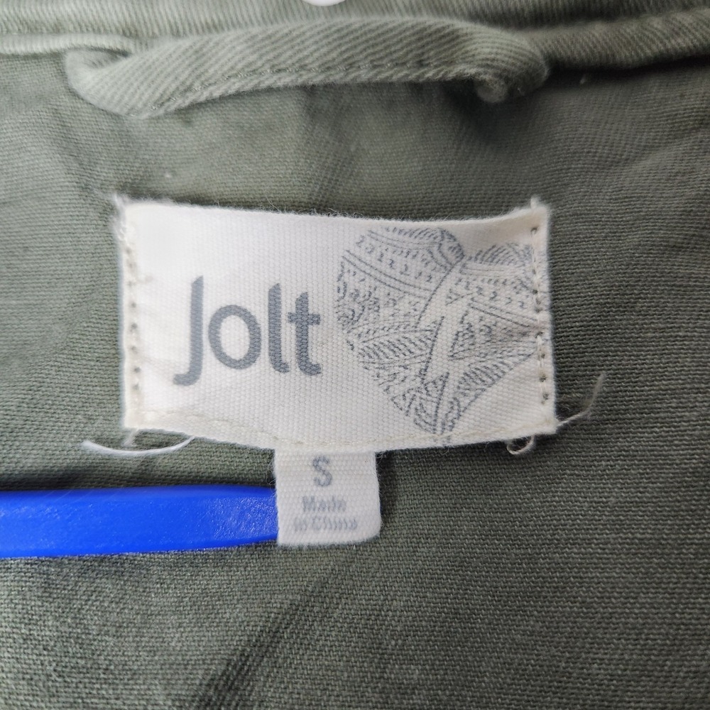 Jolt Jacket Womens Small Green Cotton Floral Tapestry Utility Military Full Zip - Picture 2 of 11
